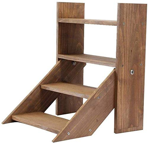 CLQ Échelle De Pot De Fleur, Échelle De Fleur 4 Niveaux Porte Escalier en Bois Étagère De Porte pour Pot Jardinière Présentoirs Fleurs en Bois Échelle Balcon Pot De Fleur Échelle