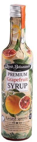 Drink Botanicals Ireland Grapefruit Syrup Puree | Made from Grapefruits Juice & Pulp| Premium Quality, Natural Fruit Content | Flavored Syrup for Beverages | 30 Servings 500ML Glass Bottle