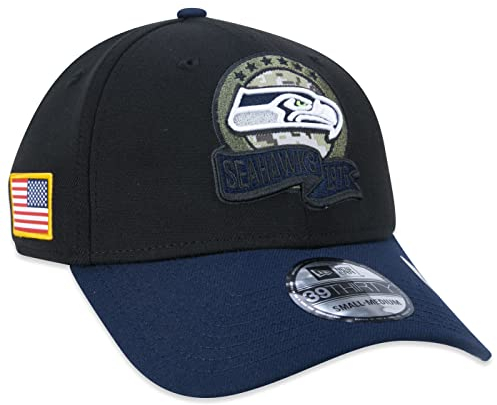 New Era 39Thirty NFL STS 22 Seahawks Cap Basecap Baseballcap Curved Brim Fullcap Seattle Damen/Herren - Hinten geschlossen, mit Schirm Herbst Sommer Frühjahr Winter Frühling-Sommer Herbst-Winter -