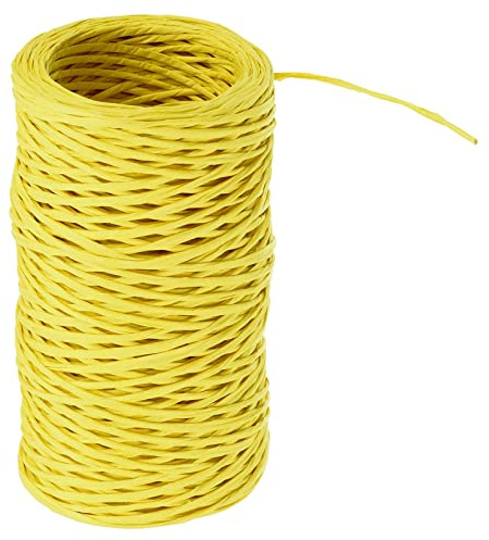 PATIKIL 164 Füße Blumig Bindedraht Wickelgarn 1mm Blumengeschäft Draht Eisen Drahtpapier Bedeckter Weinstock Wickeldraht Bindedraht für Blumensträuße Gelb