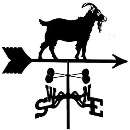 jUlenO Ziege Wetterhahn Wetterfahne,Metall Weather Vane Windfahne Windrichtungsanzeiger für den Gartenzaun &Schuppen Dekorative