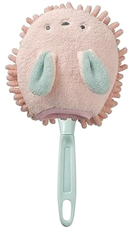 Spolverino per la rimozione della Polvere Spolverino Carino per la casa in ciniglia Spolverino per la Pulizia dell'ufficio Pieghevole Lavabile Assorbente Asciugatura Rapida (Rosa)