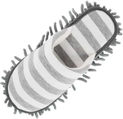 perfk Zapatillas de fregona perezosas, Zapatillas para Quitar el Polvo, Herramienta de Limpieza de Suelo Suave, Zapatillas de casa de Microfibra, Zapatillas, Gris