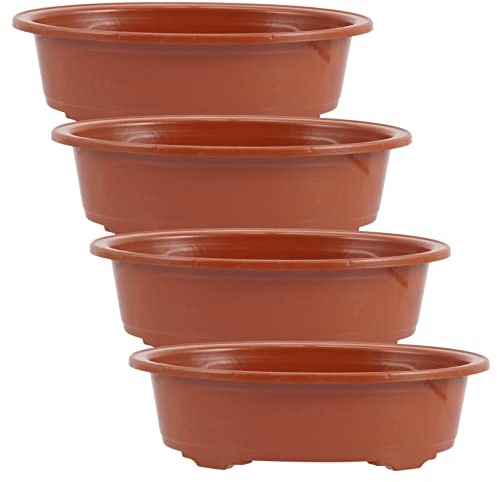 BESPORTBLE Quadratische Bonsai Blumenkübel aus Braunem Kunststoff Atmungsaktiv und Robust für Garten und Dekoration 4 Stück