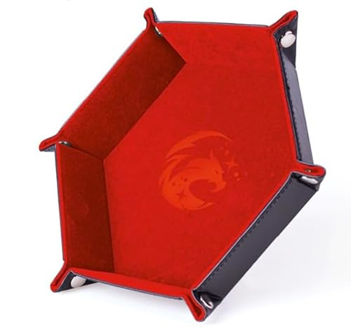 Würfelbahn – Flammender Drache – Leder und Samt – Rot