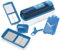 Genius Nicer Dicer Smart Gemüseschneider 6 tlg. Gemüsehobel Küche Schneider für Reiben Würfeln, Salatschneider Obstschneider Zerkleiner manuell, 800 ML Behälter blau