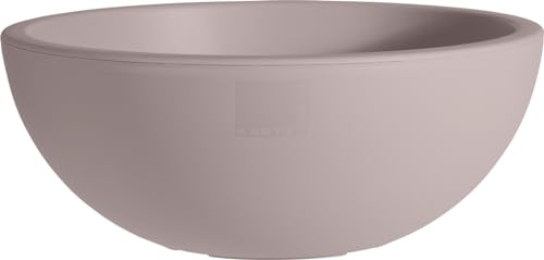 Muddy Hands 40cm Large Taupe Bowl Plant Pot Indoor Home Outdoor Garden Round Plastic Flower Planter Water Feature