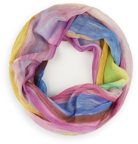 Gloop Loop Schlauchschal für Damen Schal Tuch seidig-luftig leicht mit buntem Muster Print