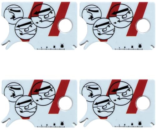 Yulokdwi Zeckenkarte Für Menschen,1/4 Stück Zeckenkarte Mensch, Zeckenkarte Mit Lupe Ermöglicht Einfaches Entfernen Von Zecken,Schnelle Reinigung Von Zecken Zeckenkarte Kinder, 8,5 X 5,4 X 0,1 cm