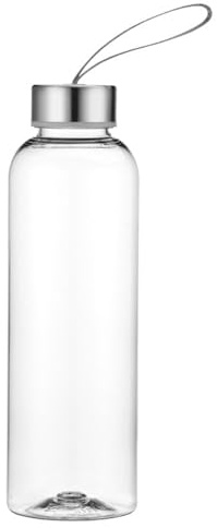 Vllcsla Transparent vattenflaska i plast, 300 ml/ 400 ml/ 580 ml, vattentät och BPA-fri, återanvändbar sportflaska med handtag, sugrörsfri, för fitness, sport, resor, gym