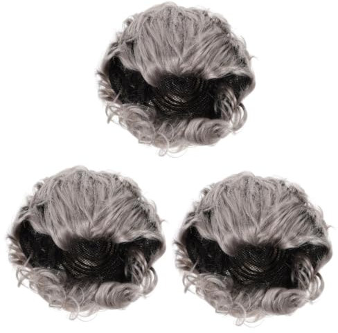 Alasum 3stücke Wig Old Lady Perücke Für Cosplay Und Bühnenauftritte Graue Kurzhaar-perücke Für Halloween Und Karneval Realistisches Kostümzubehör Für Frauen Und Männer