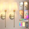 GuKKK Applique Murale Sans Fil, 2 Pièces 6000MAh Lampe Murale Sans Fil Rechargeable RGB LED Lampe avec Télécommande,Applique Murale Lampe Dimmable Pour Intérieure Chambre Salon Couloir