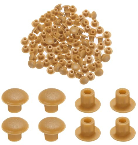 QUARKZMAN 100pz Tappi per Fori in Plastica, 5mm (3/16 Pollici) Coperture a Vite Rosse Opache Tappi a Scatto a Pulsante Rotondo per Ripiani per Armadietti Libreria Targhe Mobili