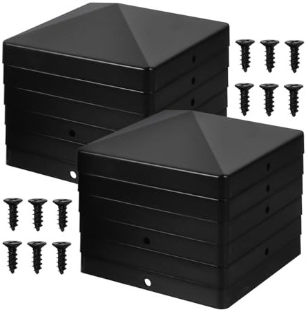 Veemoon 12pcs Plastic Fence Post Caps Fence Protector 4-inch Outdoor Decking Post Covers for Garden and Wood