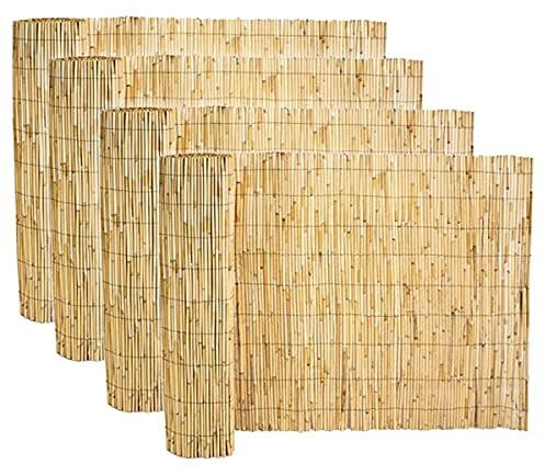 Lot de 4 canisses en Bambou brise vue, clôture de jardin décorative extérieur pour jardin et terrasse,couverture de protection contre le vent et le soleil - Profondeur 100 x Longueur 500 cm