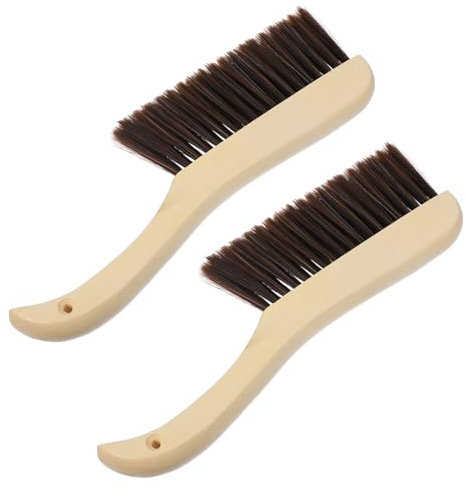 Garneck 2pcs Long Handle Bristle Brush Dust Removal for Carpet Pet Hair Upholstery Brush Soft Bristles for Efficient Cleaning