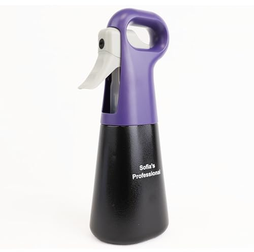 Eson Hair Water Spray Bottle 300ml, Refillable Continuous Mist Sprayer, Spray Bottle for Barber, Hairdresser, Salon, Hair Styling, Cleaning, Misting & Skin Care, Plants (Black & Purple)