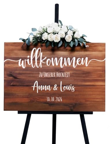 Schild Hochzeit Willkommensschild Hochzeit personalisiert Hochzeitsschild personalisiert mit Namen Holzschild Hochzeit