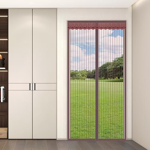 Rete magnetica per porta, tiene fuori gli insetti e le zanzare, resistente, per porte scorrevoli interne, patio, porta oscura, 80 x 255 cm (larghezza x altezza)