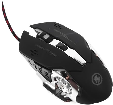 LIGIGWASH Souris pour Gamer Filaire X9 6d Noire en Abs Dpi Réglable | Capteur Pro, Patins Antidérapants, Design Ergonomique, Usage sur Ordinateur au Bureau