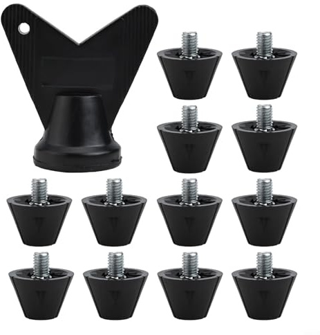 Honseadek Lot de 12 crampons de rechange pour chaussures de football, design antidérapant, construction en métal et plastique, diamètre de vis 5 mm, différentes options de longueur (13 mm)