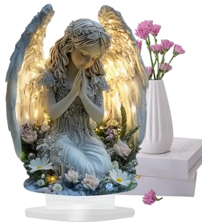 Dayysiuy Engel Schild - 2D Acryl Gebetsengel-Schild Weihnachtsdekoration | Friedliche Ornamente Deko Mittelstück für Wohnzimmer Arbeitszimmer Schlafzimmer Büro Eingangsbereich,Terrasse Schlafzimmer