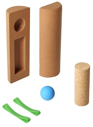 Cork Foot & Ankle Balance Board, Wobble Board for Adults | 4-in-1 set with cork balance blocks, cork foot roller, massage ball and toe bands for foot strength and ankle stability.