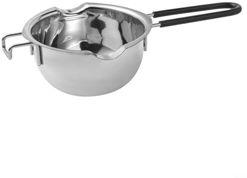 Stainless Steel Double Boiler Metal Chocolate Warmer and Melting Bowl for Baking, Candy, and Cooking Applications (600ml black)