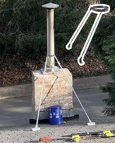 20 18 16 15 12 10 8 6 4 Chimney Pipe Support Roof Bracket, Wood Stove Tube Fixing Holder for Stability, Extended Roof Mount Brace Kit(135mm (5.3) Dia)