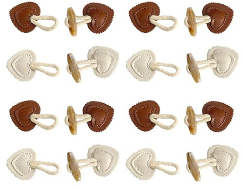 JYNXOR 8 Stück Knebelknöpfe/Dufflecoat-Verschlüsse in Beige und Braun - Für Jacken, Mäntel und selbstgemachte Kleidung