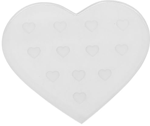 IMIKEYA Palette en Verre de Cœur Transparente Support Porte-Colle pour Extension de Cils Coussin D’Extension de Cils 12 Trous Outil Professionnel pour Maquillage et Pose D’Extensions