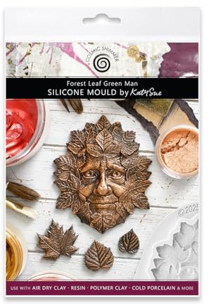 Cosmic Shimmer Forest Leaf Green Man Silicone Mould – Woodland Figure Mould for Crafting & Mixed Media. Use with Air Dry & Polymer Clay, Resin & More. Figure 90x75mm, Katy Sue Craft Moulds. UK Made