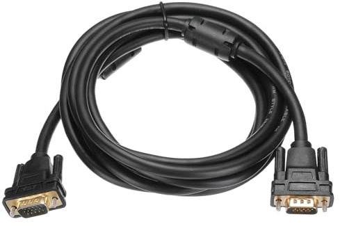 sourcing map Cavo VGA (3 m, 9 pin), cavo adattatore video maschio a maschio, per TV, PC, computer, laptop, monitor, proiettore, nero