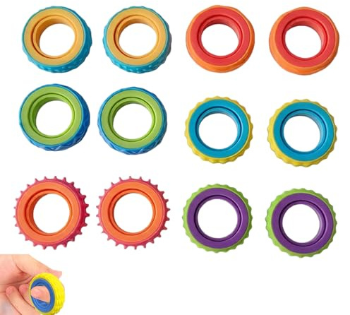 Jouets Bague Fidget Pour Adultes, 12 Anneaux Antistress En Silicone Pour Acupression, Autisme Et TDAH, Silencieux Et Légers Pour Soulager Le Stress, Améliorer La Concentration Et Apaiser Les Angoisses