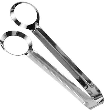 Acier Inoxydable Pince Argenté Multifonction pour Œufs et Boulettes | Prise Antidérapante, Nettoyage Facile, Usage la Cuisine et Pique-niques, Format Compact pour Petites Portions