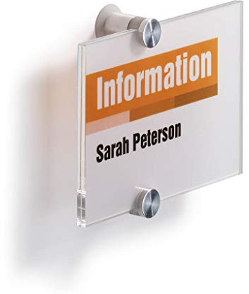 Durable Türschild Crystal Sign, 148 x 105 mm, mit bedruckbarer Folieneinlage, transparent, 482119