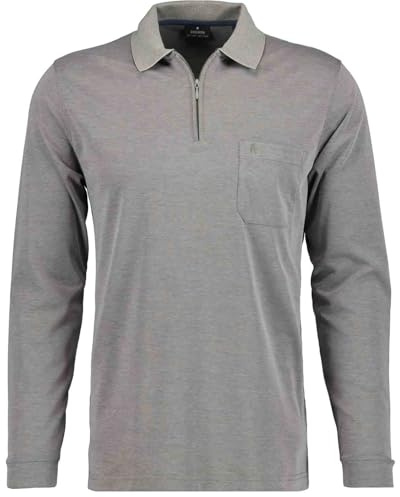 RAGMAN Herren Softknit-Poloshirt mit Reissverschluss, Langarm