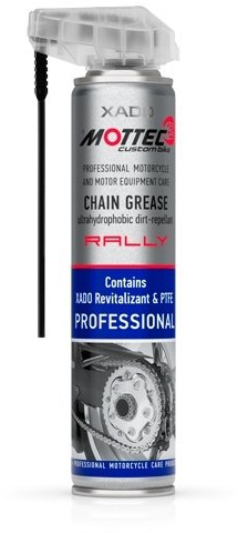 XADO Mottec Professional Off-Road Motorcycle/Dirt Bike Dirt Repellent Rally Chain Grease (Spray, 200ml) (Rally)