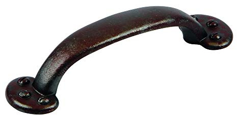SIRO Möbelgriff Wachtberg, Landhaus, Klassisch, Vintage, Zinkdruckguß - Rostbraunfarbig, 143 mm x 36 mm x 30 mm, LA 96 mm, 1681-144ZN66