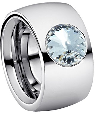 Heideman Damen-Ring coma 14 poliert Gr.52 kristalle crystal 10mm Ringe mit Stein Zirkonia Edelstein Edelstahl Größe 52 (16.6) hr9100-3-1-52