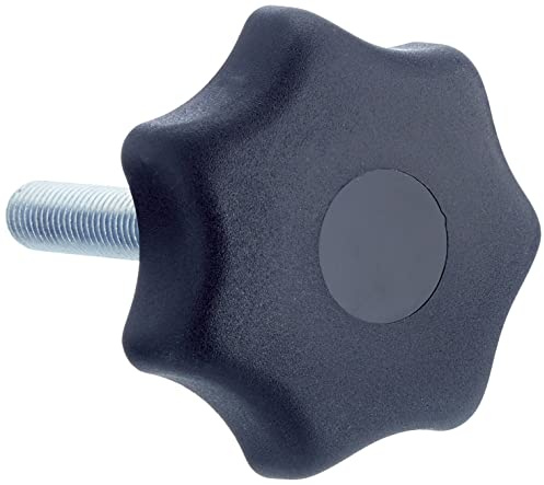 KIPP stjärnhandtag – termoplast, yttre gänga – M10x50, D1=63 mm – svart – komponent stål, 4 stycken, K0155.4102X50