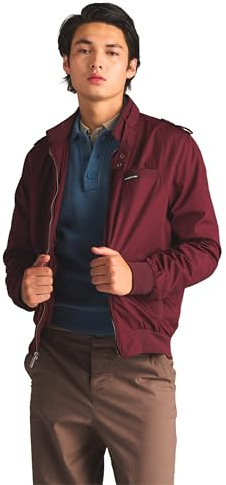 Members Only Men's Classic Iconic Racer, Slim Fit Jacket (Burgundy, Medium)