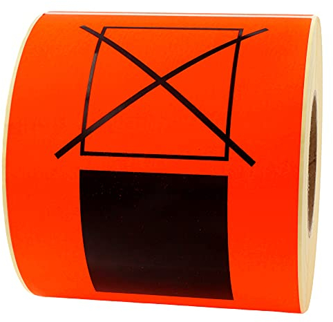 Warnetiketten 148 x 210 mm - Paket Aufkleber durchgestrichene gestapelte Kartons - Übereinander stapeln verboten - 500 Versandaufkleber auf 1 Rolle(n), Papier