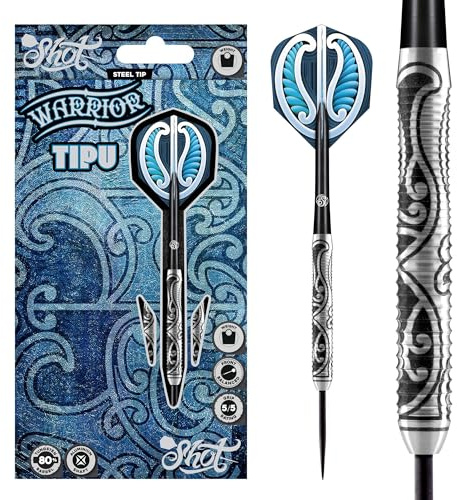 Shot! Darts Warrior Tipu Dart-Set mit Stahlspitze, 80% Wolfram