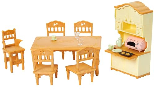 Sylvanian Families - La salle à manger - Set + de 15 accessoires - Plongez dans l'univers de la famille Sylvanian - Mobilier pour figurines miniatures - Jouet enfant 3 ans et + - 5340