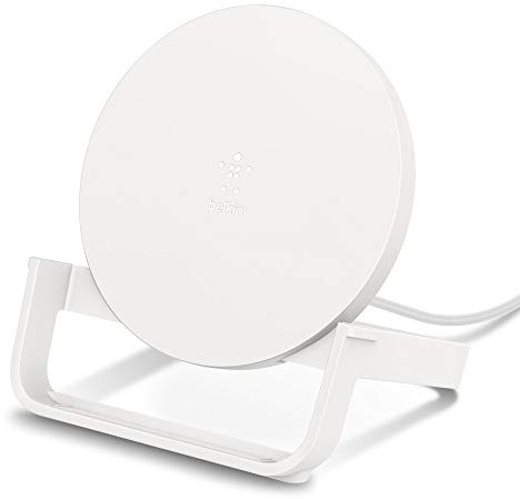 Belkin Boost Up Wireless Charging Stand 10 W, Fast Wireless Charger for iPhone 11, 11 Pro/Pro Max, XS, XS Max, XR, SE, Samsung Galaxy S20, S20+, S20 Ultra, S10, S10+, S10e, UK Plug Included, White