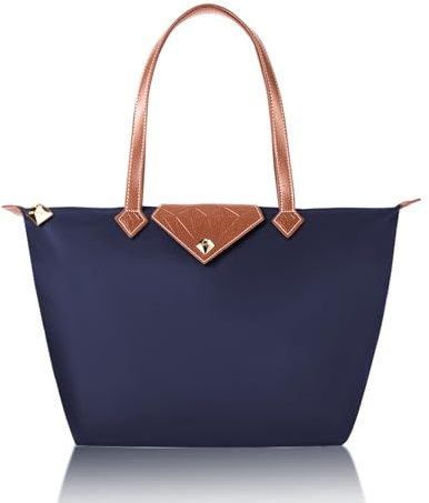 BOJLY Borsa a mano da donna elegante borsa a tracolla in nylon impermeabile pieghevole da viaggio per spiaggia lavoro shopping grande