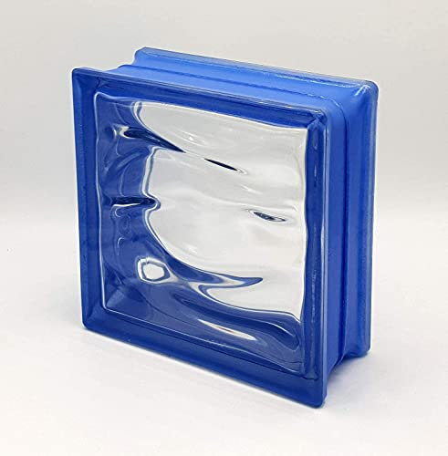 Bloque de vidrio Bormioli Rocco Agua Reflejos UltraMarine | cm 19x19x8 | Unidad de venta 1 caja de 6 pzas