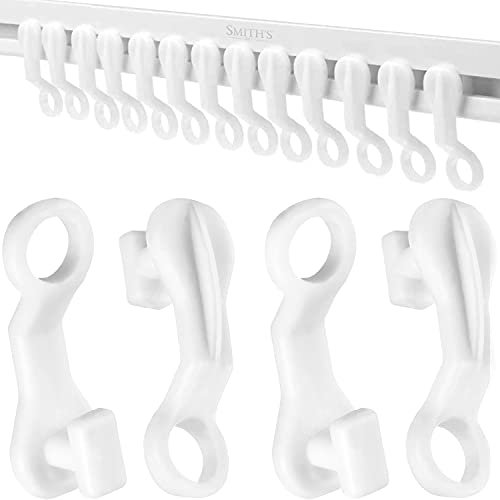 Smith’s® 50x Glider Hooks | White, Plastic Curtain Sliders | Compatible With Swish Bracket Runners | Heavy-Duty | Fits 99.9% of Curtain Rails & Tracks!