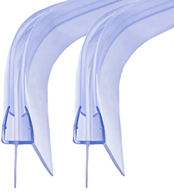 KOOBON Duschdichtung Gebogen 2x 50cm Runddusche Viertelkreisdusche Duschtürdichtung Übereinstimmung Glasstärke 5mm 6mm Ersatzdichtung Duschkabinen Wasserabweiser Duschtüren Schwallschutz Spritzschutz